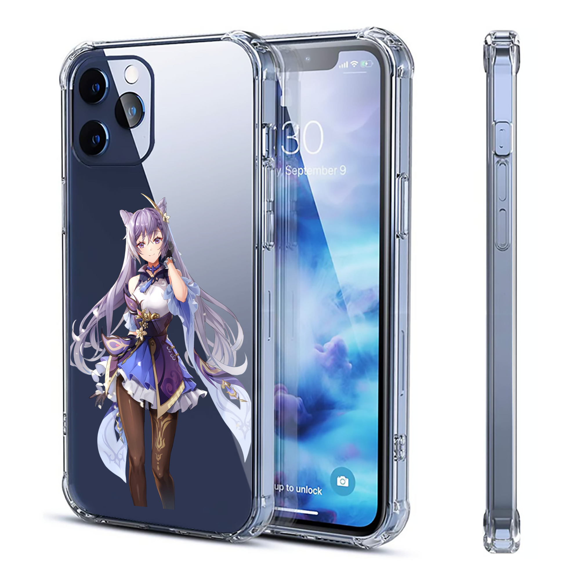げんし神 刻晴 こくせい genshin Kokusei 【iPhone 12シリーズ対応】透明スマホケース（クリアソフトケース）